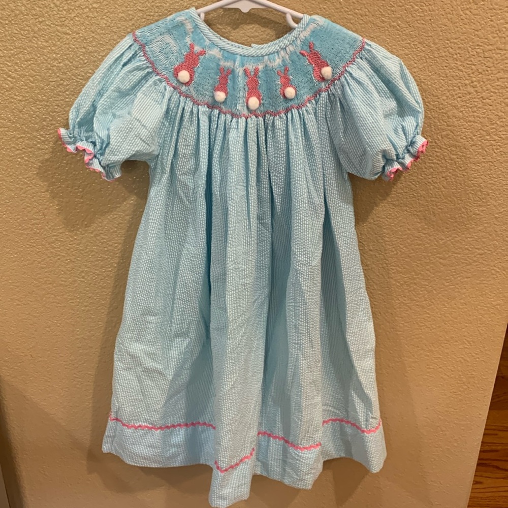 Smocked Dress with Bunnies